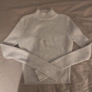 Blu Pepper Shimmer Crop Turtleneck Top S